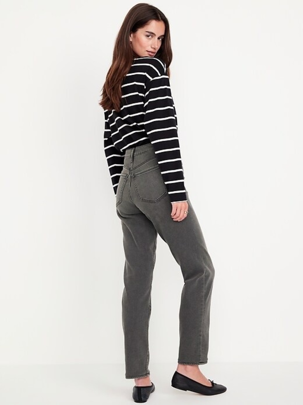 NWT Old Navy High-waisted Built in warm OG straight jeans 4